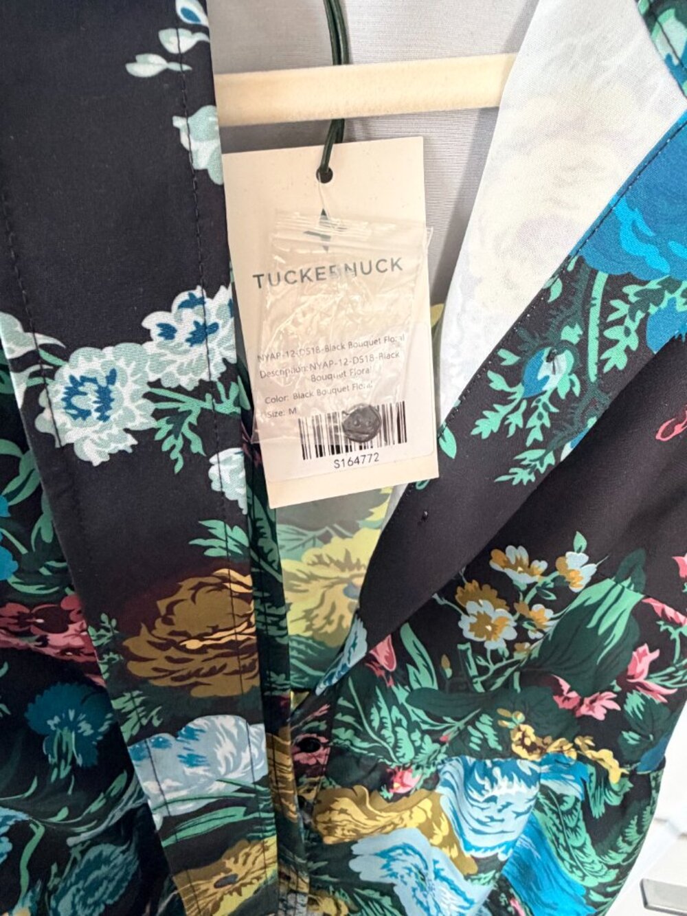 Tuckernuck Black Verdant Floral Placed Print Chloe Dress Black Bouquet Floral - Picture 4 of 4